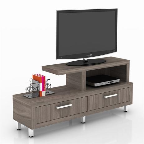 Rack com 2 gavetas 2 nichos 6 pés carvalho - Tecno mobili Menor preço em Rack com 2 gavetas 2 nichos 6 pés carvalho - Tecno mobili