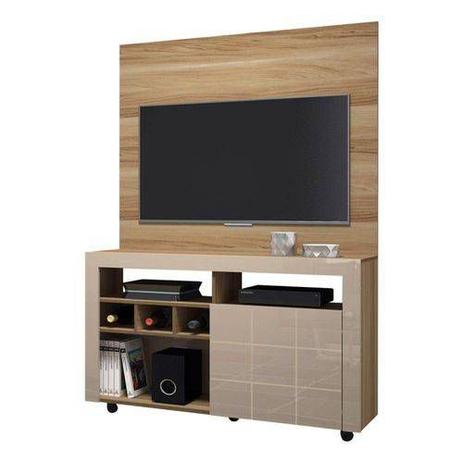 Rack Com Painel América Para Tv Até 42 Polegadas E Adega Dj Móveis Teka Tex Vanilla Perolizado Menor preço em Rack Com Painel América Para Tv Até 42 Polegadas E Adega Dj Móveis Teka Tex Vanilla Perolizado
