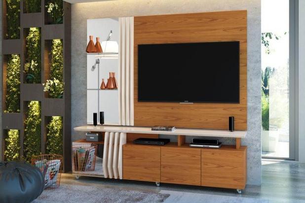Rack com Painel Donna Carvalho Americano/Off White Para TV de Até 55 - DJ Móveis é boa?