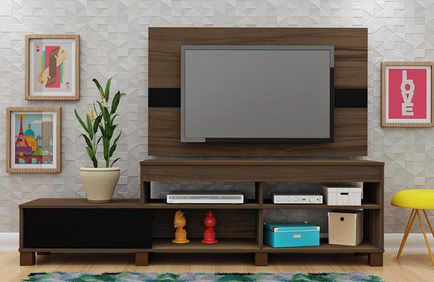 Rack com Painel Ever II - Imbuia/Amendoa c/ Preto - Artely é boa?