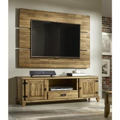Menor preço em Rack com painel para tv 42” design rustico win - madeira maciça - cera carvalho - Serpil