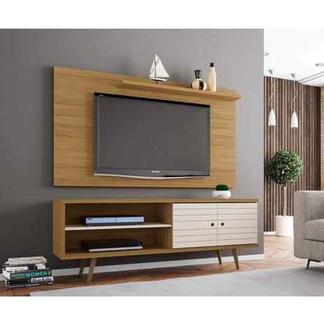Rack com Painel para TV até 50 Polegadas Ônix Chanel Móveis Bechara Cinamomo/Off White Menor preço em Rack com Painel para TV até 50 Polegadas Ônix Chanel Móveis Bechara Cinamomo/Off White