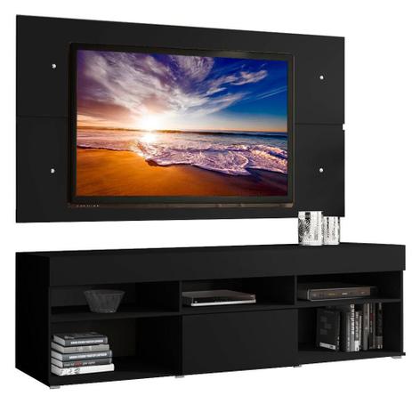 Melhores Painéis para tv Rack com Painel para TV até 65 Polegadas Madesa Miami 1 Porta - Preto - Rack com Painel - Magazine Luiza