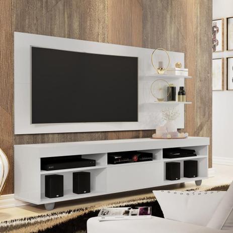 Rack com Painel Retrô Siena Twin com Pés de Plástico - Branco - RPM Móveis Menor preço em Rack com Painel Retrô Siena Twin com Pés de Plástico - Branco - RPM Móveis