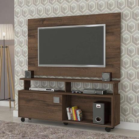 Rack com Painel Sena Café 135 cm - Permobili Menor preço em Rack com Painel Sena Café 135 cm - Permobili