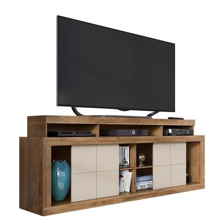 Rack Davilla P/ Tv Até 70” C/ 2 Portas Buriti / Off White - Caemmun Menor preço em Rack Davilla P/ Tv Até 70” C/ 2 Portas Buriti / Off White - Caemmun