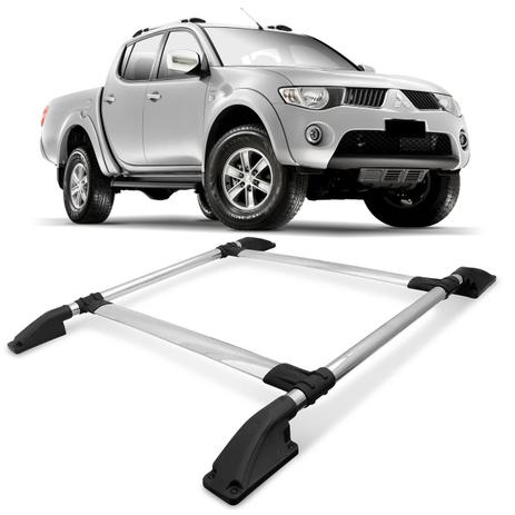 Rack de Teto Bagageiro Tubular L200 Triton 2008 a 2016 Cabine Dupla Cromado 4 Peças - Vf Menor preço em Rack de Teto Bagageiro Tubular L200 Triton 2008 a 2016 Cabine Dupla Cromado 4 Peças - Vf