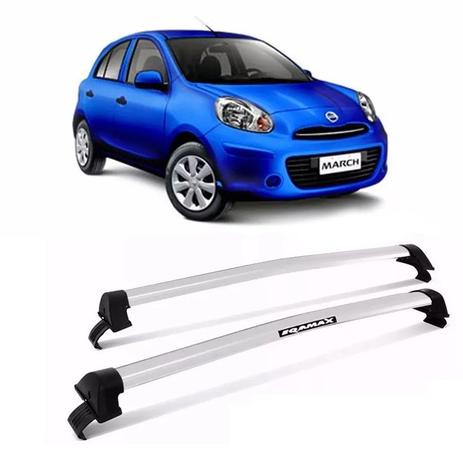 Rack de teto em aluminio nissan march prata - Longlife Menor preço em Rack de teto em aluminio nissan march prata - Longlife