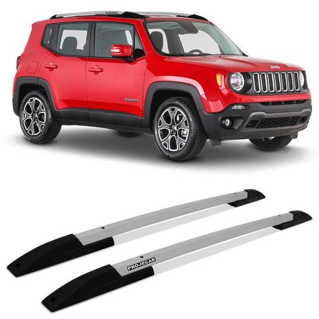 Rack de Teto Longarina Jeep Renegade 2015 A 2019 Prata Alumínio Suporte 45KG Projecar Menor preço em Rack de Teto Longarina Jeep Renegade 2015 A 2019 Prata Alumínio Suporte 45KG Projecar