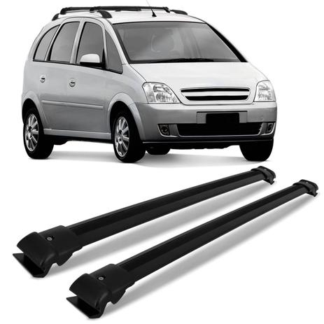 Rack de Teto Travessa Chevrolet Meriva 2002 a 2012 Preto Suporta 45KG - Cristal car Menor preço em Rack de Teto Travessa Chevrolet Meriva 2002 a 2012 Preto Suporta 45KG - Cristal car