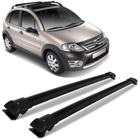 Rack de Teto Travessa Citroen C3 2002 a 2018 Preto Suporta 45KG - Cristal car Menor preço em Rack de Teto Travessa Citroen C3 2002 a 2018 Preto Suporta 45KG - Cristal car