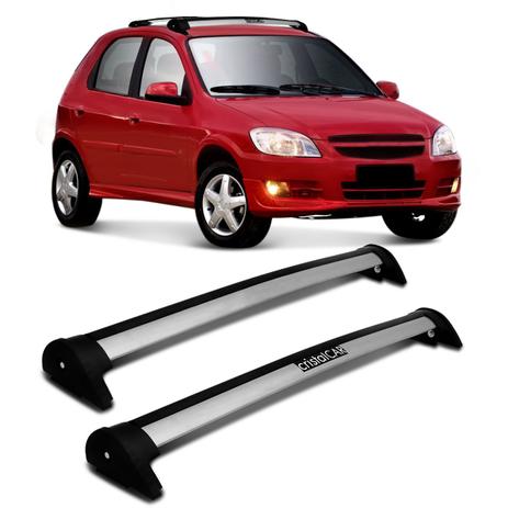 Rack de Teto Travessa L World Alumínio Chevrolet Celta 2 e 4 Portas 2000 a 2013 Prata Suporte 45KG - Cristal Car Menor preço em Rack de Teto Travessa L World Alumínio Chevrolet Celta 2 e 4 Portas 2000 a 2013 Prata Suporte 45KG - Cristal Car