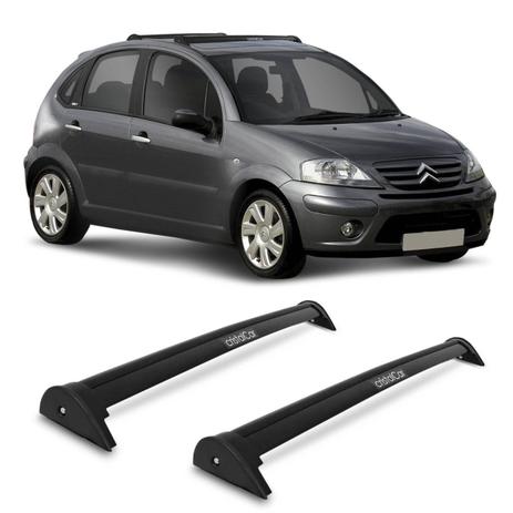 Rack de Teto Travessa L World Citroen C3 2002 a 2012 Preto Suporta 45KG - Cristal car Menor preço em Rack de Teto Travessa L World Citroen C3 2002 a 2012 Preto Suporta 45KG - Cristal car