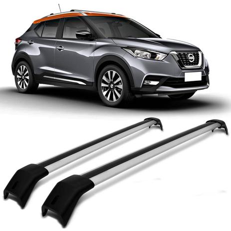 Rack De Teto Travessa Larga Nissan Kicks 2017 2018 2019 Prata Suporta 35KG Projecar Menor preço em Rack De Teto Travessa Larga Nissan Kicks 2017 2018 2019 Prata Suporta 35KG Projecar