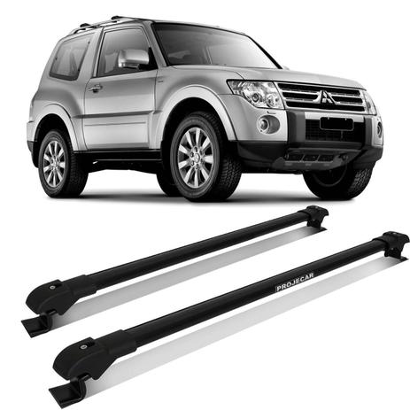 Rack de Teto Travessa Slim Pajero TR4 2010 a 2018 Preto Suporta 45KG Projecar Menor preço em Rack de Teto Travessa Slim Pajero TR4 2010 a 2018 Preto Suporta 45KG Projecar