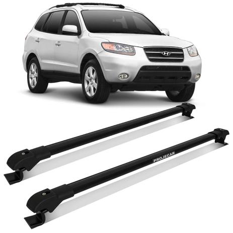 Rack de Teto Travessa Slim Santa Fé 2001 a 2010 Preto Suporta 45KG Projecar Menor preço em Rack de Teto Travessa Slim Santa Fé 2001 a 2010 Preto Suporta 45KG Projecar
