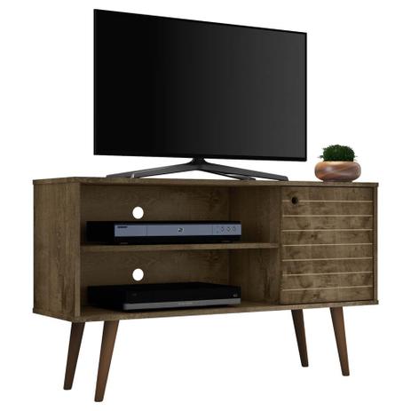 rack de tv pequeno para sala ou quarto 108 cm marrom rústico - Bechara Menor preço em rack de tv pequeno para sala ou quarto 108 cm marrom rústico - Bechara