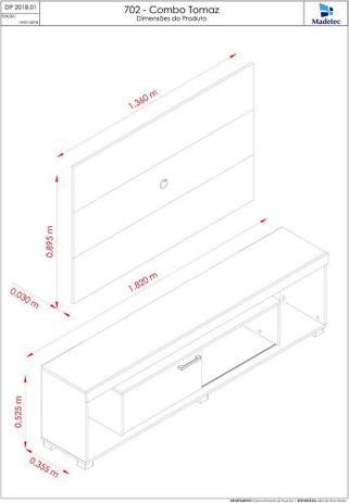 Rack e Painel p/ TV 55” Madetec Tomaz Off White / Savana Menor preço em Rack e Painel p/ TV 55” Madetec Tomaz Off White / Savana