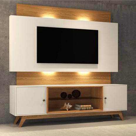 Rack e Painel p/ TV até 60” com LED TB142L Dalla Costa Offwhite/Freijó Menor preço em Rack e Painel p/ TV até 60” com LED TB142L Dalla Costa Offwhite/Freijó