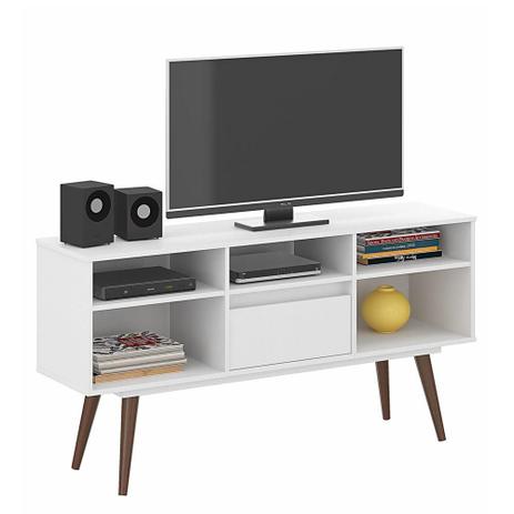Rack Elite Classic 140 cm Branco - Plata moveis Menor preço em Rack Elite Classic 140 cm Branco - Plata moveis
