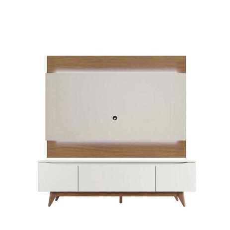 Rack Flynt com Painel Lincoln 184 cm - Natural c/ Off White Fosco - Móveis Província Menor preço em Rack Flynt com Painel Lincoln 184 cm - Natural c/ Off White Fosco - Móveis Província