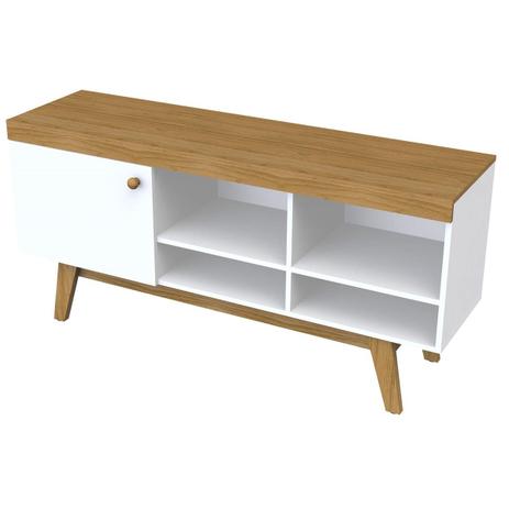Rack Hanover E Branco 1 Porta 136cm Para Tv 60 Polegadas Artesano Menor preço em Rack Hanover E Branco 1 Porta 136cm Para Tv 60 Polegadas Artesano