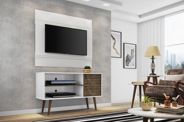 Rack Jade com Painel Bali p/Tv até 42quot Offwhite - Moveis bechara Menor preço em Rack Jade com Painel Bali p/Tv até 42quot Offwhite - Moveis bechara