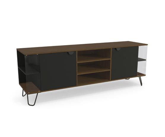 Rack Kappesberg PO4O4 Pop 2 Portas Jacarandá com Preto Fosco Liso Menor preço em Rack Kappesberg PO4O4 Pop 2 Portas Jacarandá com Preto Fosco Liso
