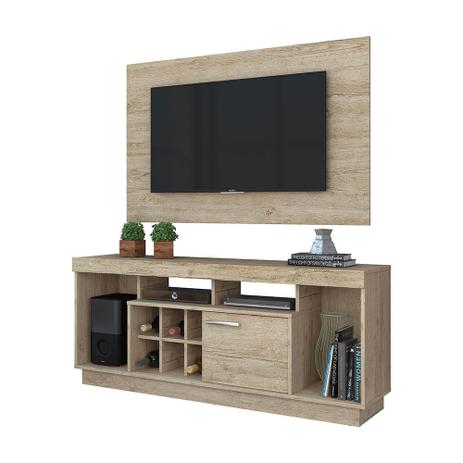 Menor preço em Rack Lenon e Painel Frank Rústico Madetec