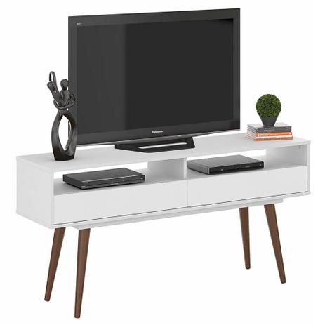 Rack Lumi Classic 140 cm Branco - Plata moveis Menor preço em Rack Lumi Classic 140 cm Branco - Plata moveis
