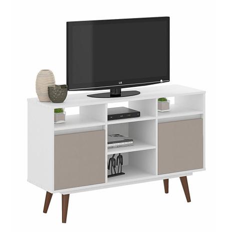 Rack Luna Classic 120 cm Branco e Suede - Plata moveis é boa?