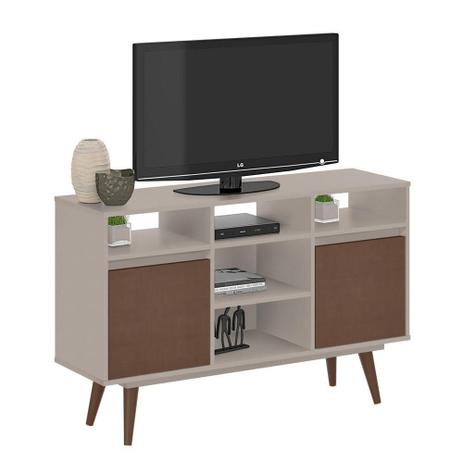 Rack Luna Classic 120 cm Suede e Ruggine - Plata moveis Menor preço em Rack Luna Classic 120 cm Suede e Ruggine - Plata moveis