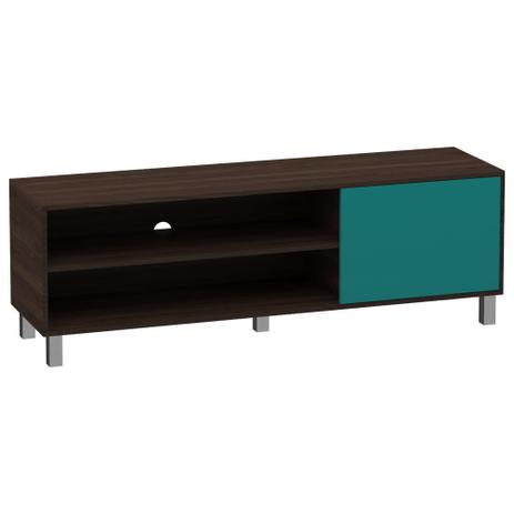Rack Modern Em MDP Pé Fixo 50x150x40Cm Marrom/Turquesa - Peglev Menor preço em Rack Modern Em MDP Pé Fixo 50x150x40Cm Marrom/Turquesa - Peglev