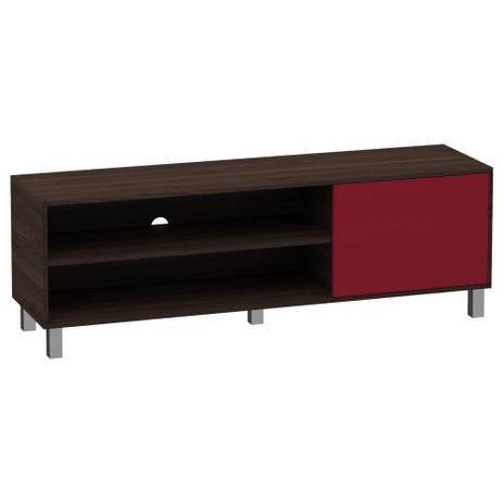 Rack Modern Em MDP Pé Fixo 50x150x40Cm Marrom/Vermelho - Peglev Menor preço em Rack Modern Em MDP Pé Fixo 50x150x40Cm Marrom/Vermelho - Peglev