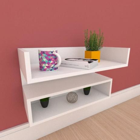 photo Nichos Magazine Luiza rack moderno com nicho em mdf branco e nichos