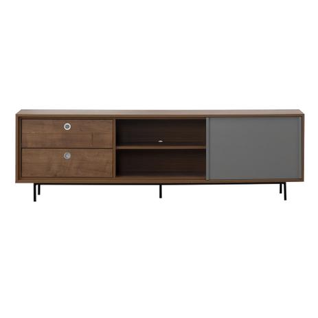 Rack Num Botanic 1,80m Corpo Solanum Nicho Preto com Porta Cinza Gianduia - Abra casa Menor preço em Rack Num Botanic 1,80m Corpo Solanum Nicho Preto com Porta Cinza Gianduia - Abra casa