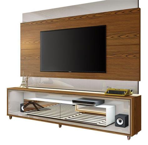 Rack Ópera com Painel Classic 1.8 Freijó com Off White com Espelho - Imcal Móveis Menor preço em Rack Ópera com Painel Classic 1.8 Freijó com Off White com Espelho - Imcal Móveis