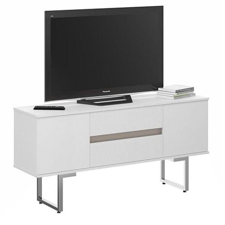 Rack Orion Classic 140 cm Branco e Suede - Plata moveis é boa?