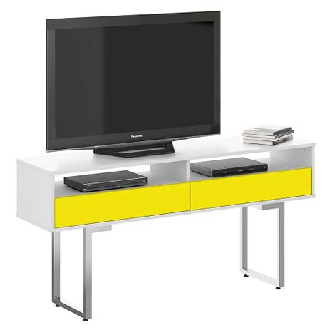 Rack Otto Classic 140 cm Branco e Amarelo - Plata moveis é boa?