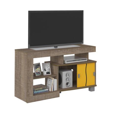 Rack p/ TV Artely Senna Canela/Amarelo/Canela - Artely moveis Menor preço em Rack p/ TV Artely Senna Canela/Amarelo/Canela - Artely moveis