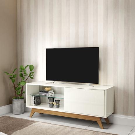 Rack p/ TV estilo retrô R414 Dalla Costa Offwhite/Freijó Menor preço em Rack p/ TV estilo retrô R414 Dalla Costa Offwhite/Freijó