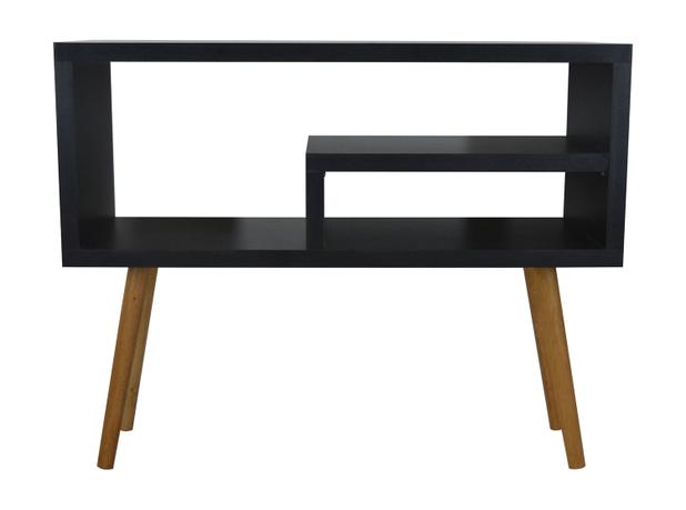 Rack P/ TV LED Aparador Retrô Pé Palito Sala Madeira MDF Preto - Móveis Bolzan Menor preço em Rack P/ TV LED Aparador Retrô Pé Palito Sala Madeira MDF Preto - Móveis Bolzan