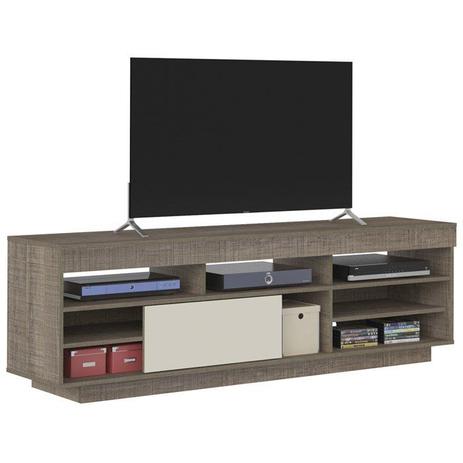 Rack Para Sala Treviso Canela Off White Flex Artely Menor preço em Rack Para Sala Treviso Canela Off White Flex Artely