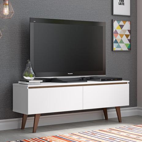 Rack para TV 2 Portas Com Pés Lima Branco/Rustic - Madesa é boa?