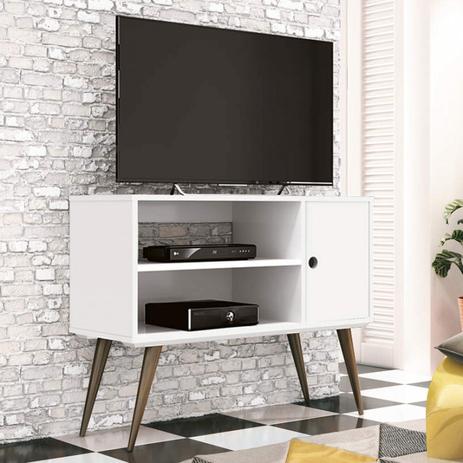Rack para TV até 32 Polegadas 1 Porta Reale Retrô EDN Móveis Branco Menor preço em Rack para TV até 32 Polegadas 1 Porta Reale Retrô EDN Móveis Branco