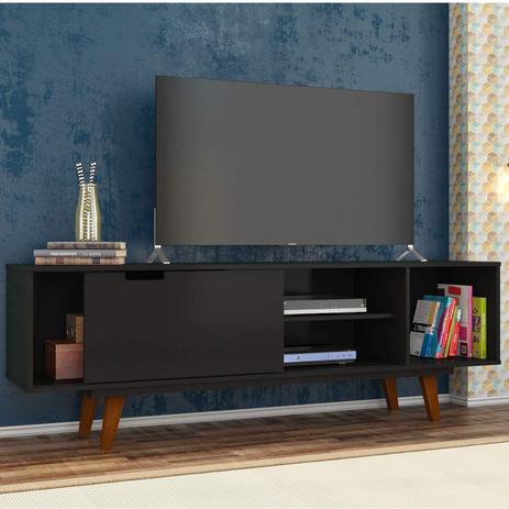 Rack para TV até 40 Polegadas 1 Porta Oregon Retrô Olivar Preto Acetinado Menor preço em Rack para TV até 40 Polegadas 1 Porta Oregon Retrô Olivar Preto Acetinado