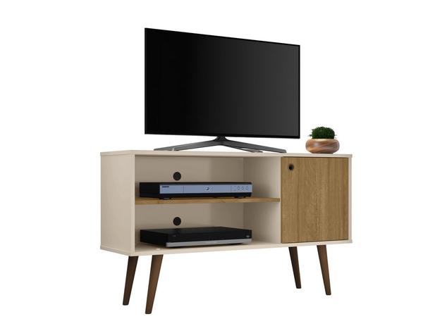 Rack para Tv Até 42 Polegadas 1 Porta Retrô Jade Off-White/Cinamomo - Moveis Bechara - Móveis bechara é boa?