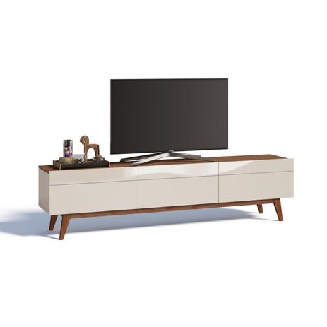 Rack para TV até 60 Polegadas 3 Gavetas Classic Moderno Imcal Off White/Freijó Menor preço em Rack para TV até 60 Polegadas 3 Gavetas Classic Moderno Imcal Off White/Freijó