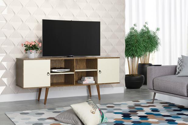 Rack para TV Estrela Demolição com Off White - Móveis Patrimar Menor preço em Rack para TV Estrela Demolição com Off White - Móveis Patrimar