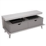 Rack para TV Evoque 2 Nichos 2 Gavetas Falkk - Cinza/Titanio Menor preço em Rack para TV Evoque 2 Nichos 2 Gavetas Falkk - Cinza/Titanio